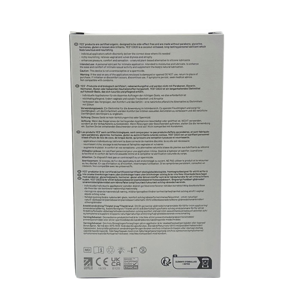 YES Coco - Organic Oil-Based Lubricant Applicators (6 x 5ml)