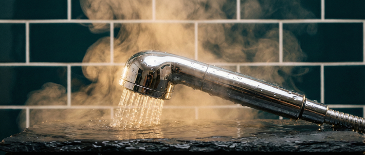 Premium anal hygiene essentials including douche bulbs and enema kits, styled as luxury bathroom accessories for safe preparation.