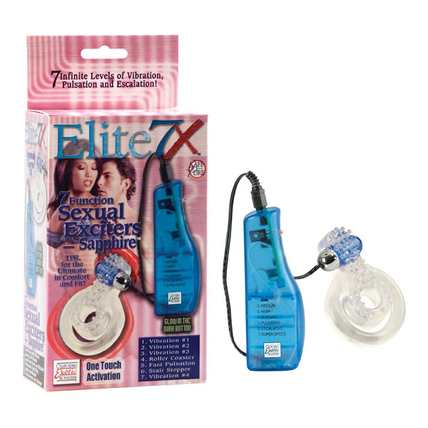 California Exotics Elite 7X 7 Function Sexual Exciters - Sapphire