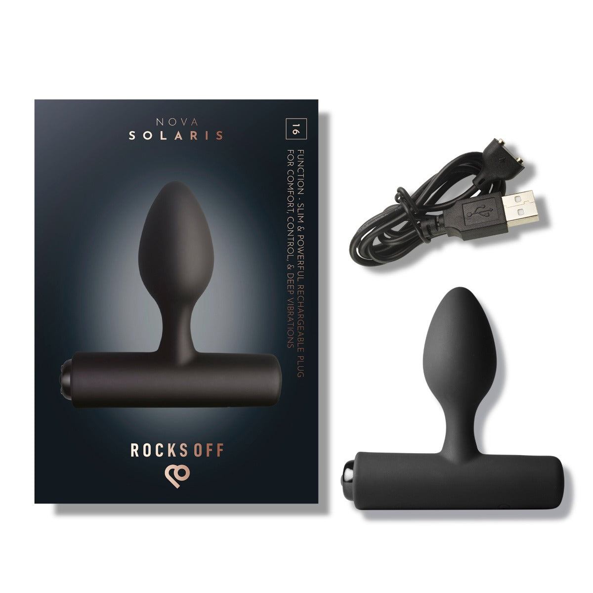 Rocks Off Solaris Rechargeable Plug Black