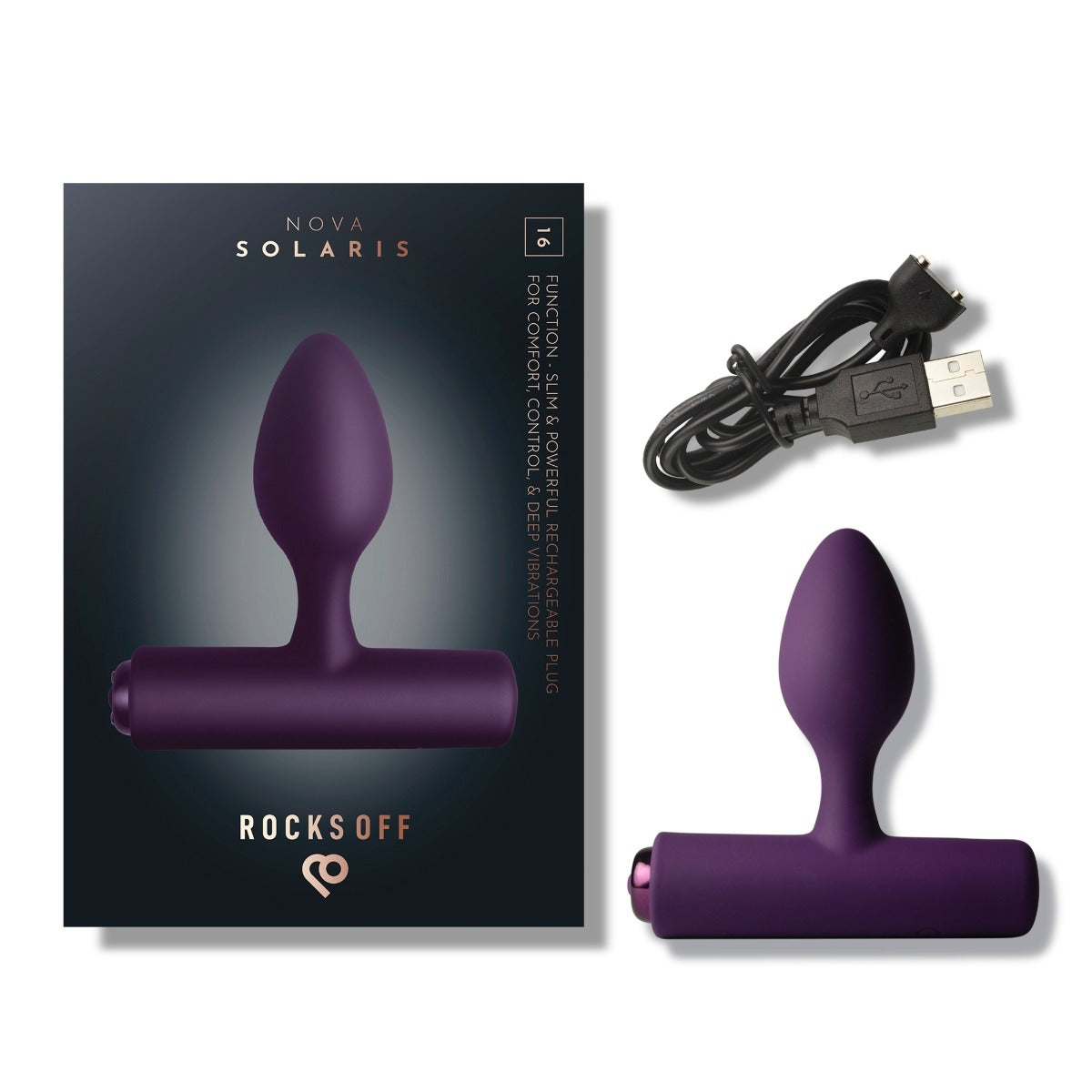Rocks Off Solaris Rechargeable Plug Purple