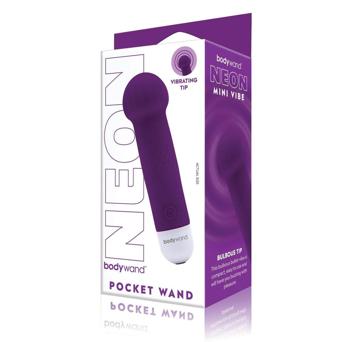 Bodywand Neon Mini Vibe Pocket Wand Vibrator Purple