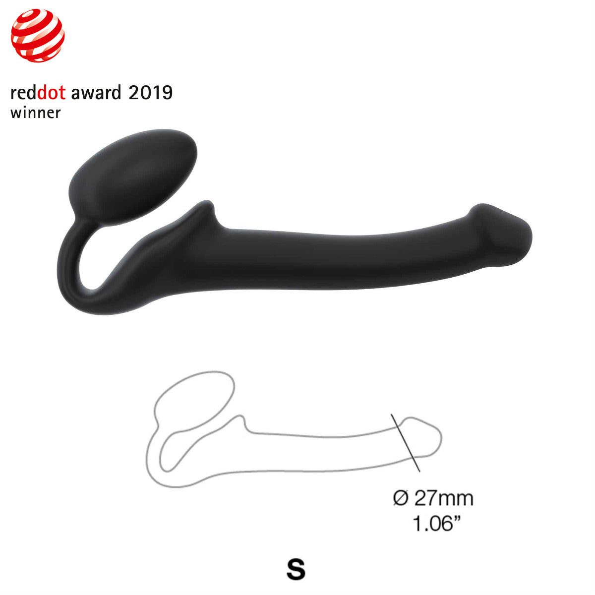 Strap On Me Semi-Realistic Bendable Strap-On Black - S
