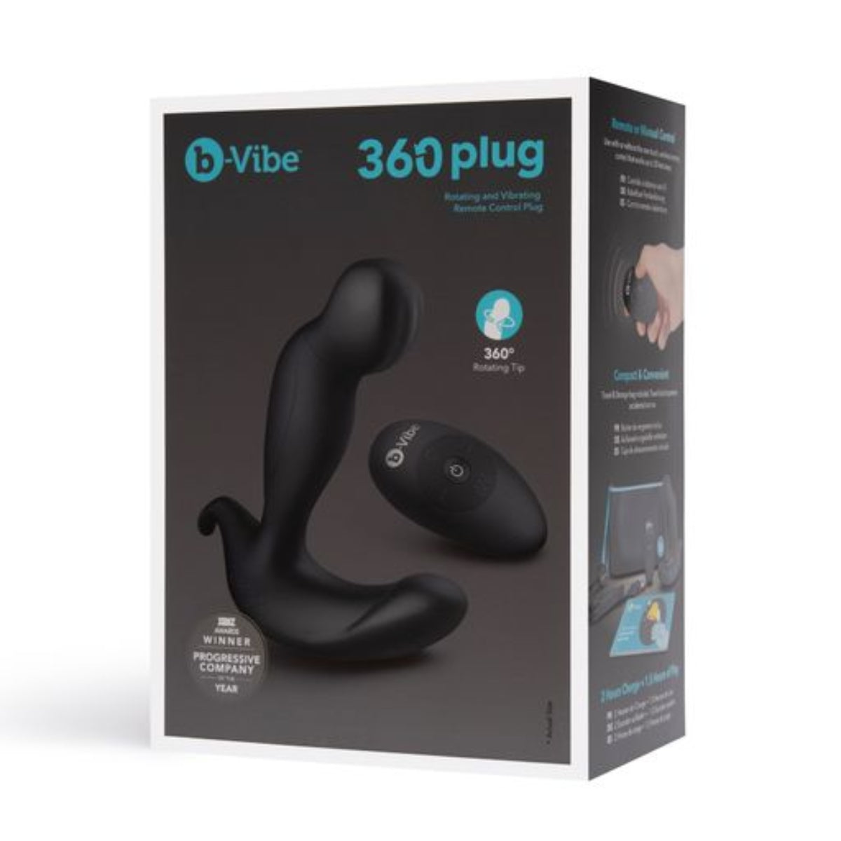 B-Vibe 360 Plug Prostate Massager Vibrator Black