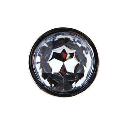 Toosh Silver Metal Butt Plug Small Clear Stone