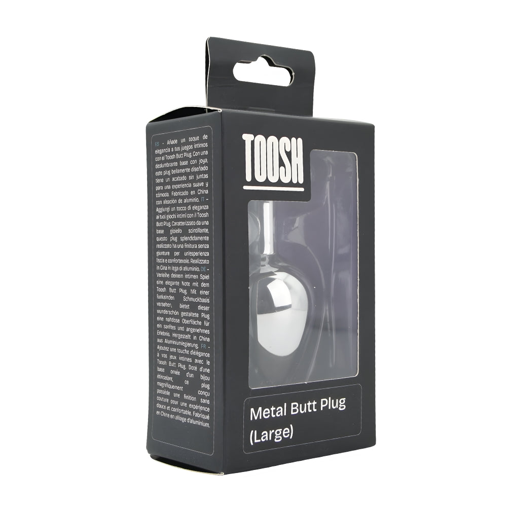 Toosh Silver Metal Butt Plug Large Red Stone