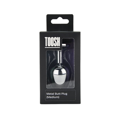 Toosh Silver Metal Butt Plug Medium Pink Stone