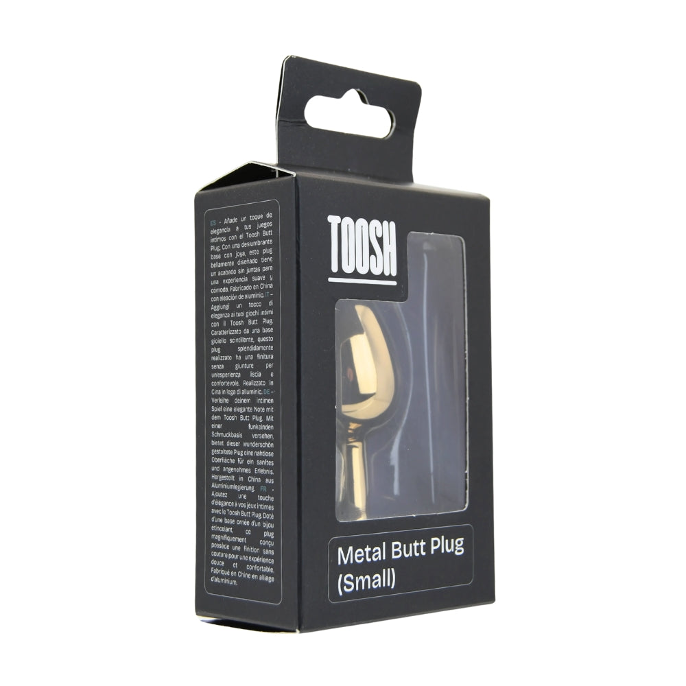 Toosh Gold Metal Butt Plug Small Pink Stone