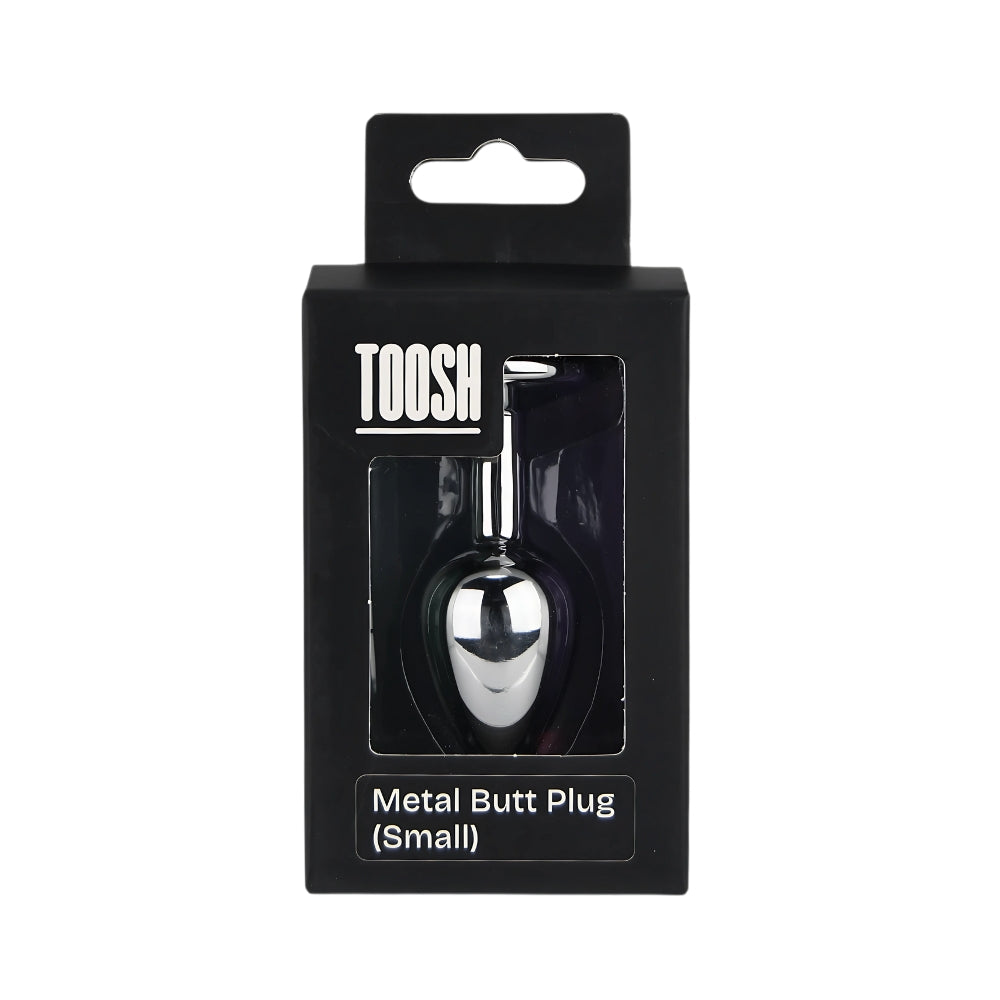 Toosh Heart Shaped Silver Butt Plug with Red Stone Small