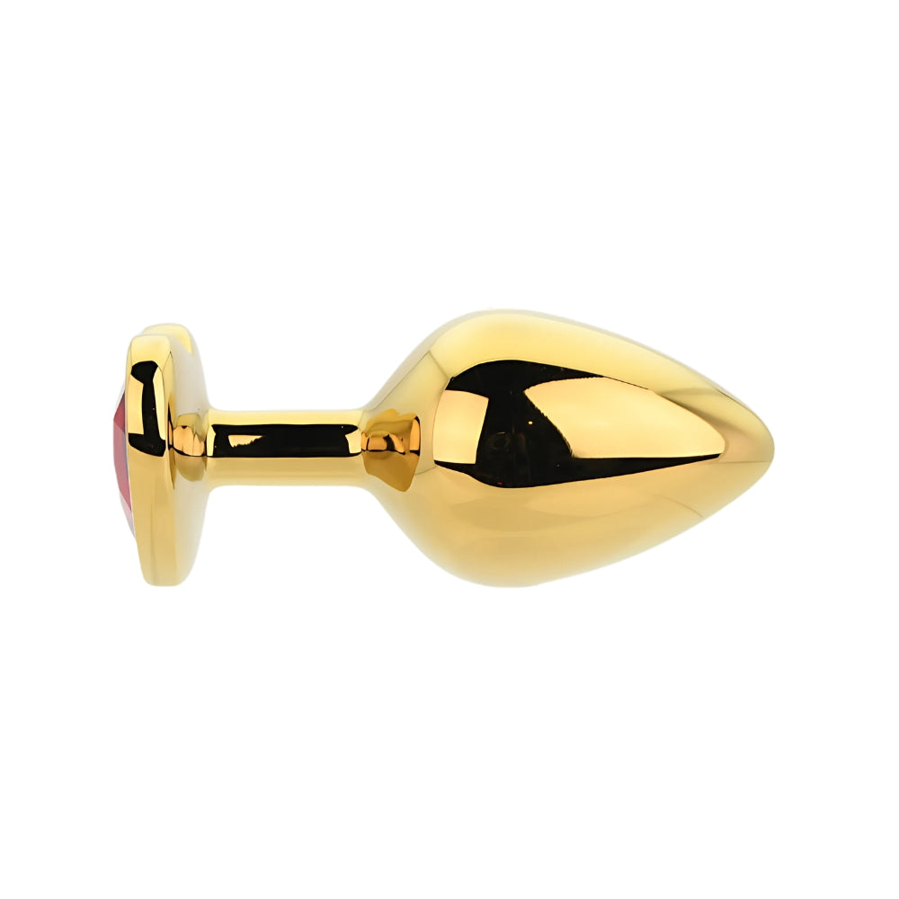 Toosh Heart Shaped Gold with Red Stone Medium