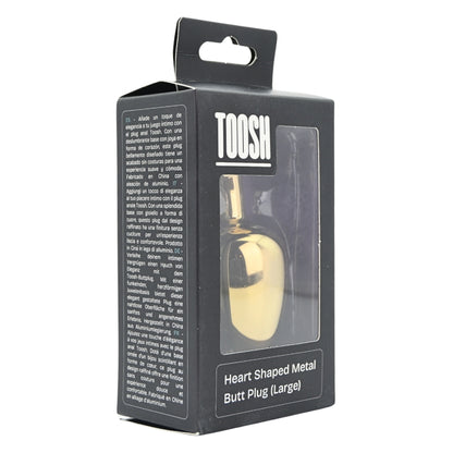 Toosh Gold Heart Butt Plug - Large Red Jewel Metal Toy