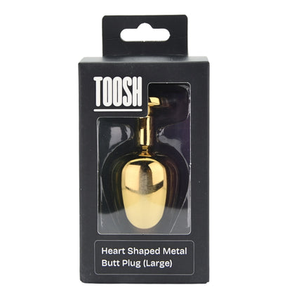 Toosh Gold Heart Butt Plug - Large Red Jewel Metal Toy