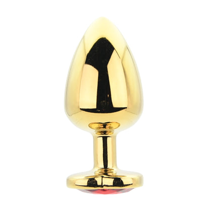 Toosh Gold Heart Butt Plug - Large Red Jewel Metal Toy