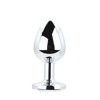 Toosh Silver Metal Butt Plug Set - 3 Sizes with Clear Jewel