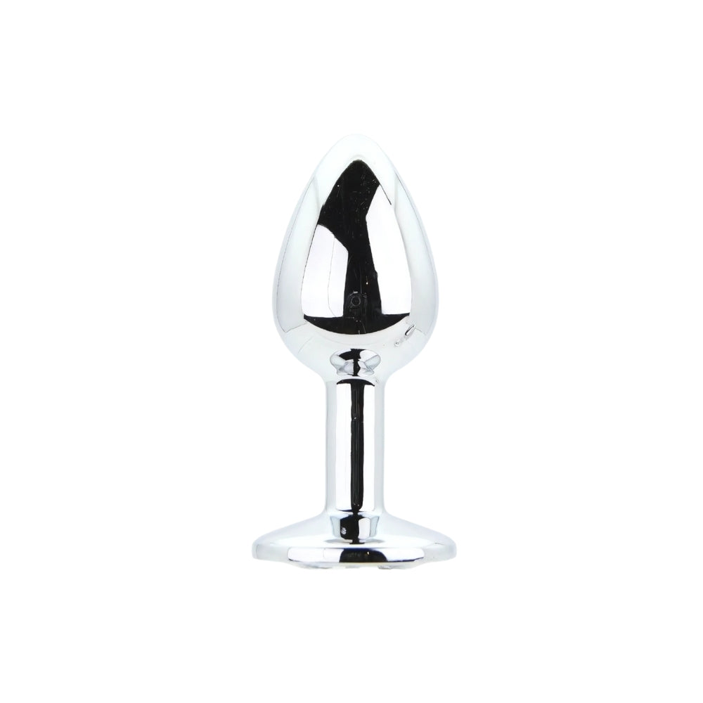 Toosh Silver Metal Butt Plug Set - 3 Sizes with Clear Jewel