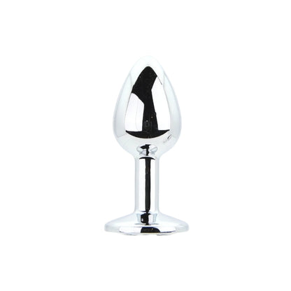 Toosh Silver Metal Butt Plug Set - 3 Sizes with Clear Jewel