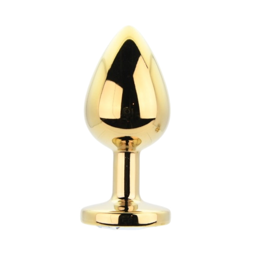 Toosh Gold Metal Butt Plug Set - 3 Sizes with Clear Jewel