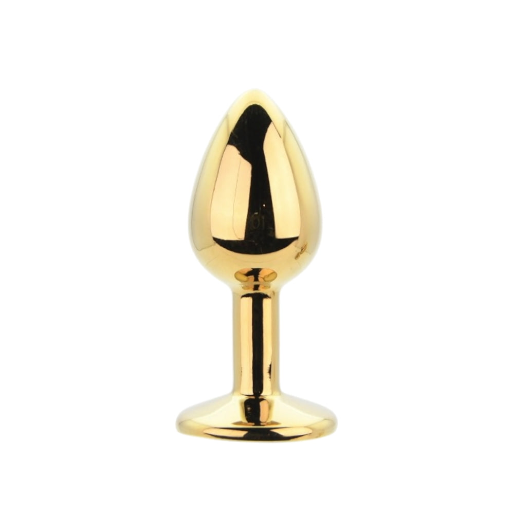 Toosh Gold Metal Butt Plug Set - 3 Sizes with Clear Jewel