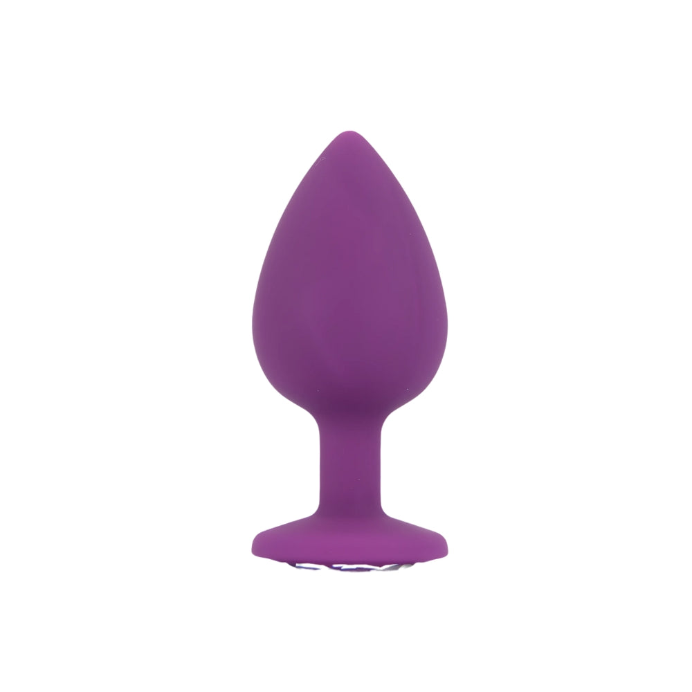 Toosh Purple Silicone Butt Plug Set - 3 Sizes with Clear Jewel