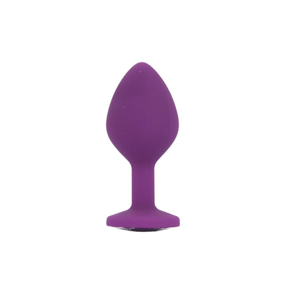 Toosh Purple Silicone Butt Plug Set - 3 Sizes with Clear Jewel