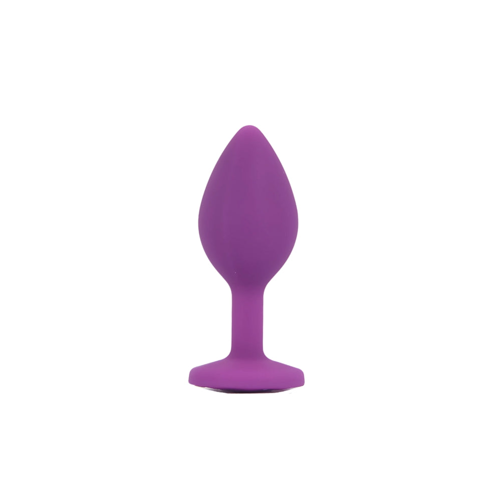 Toosh Purple Silicone Butt Plug Set - 3 Sizes with Clear Jewel