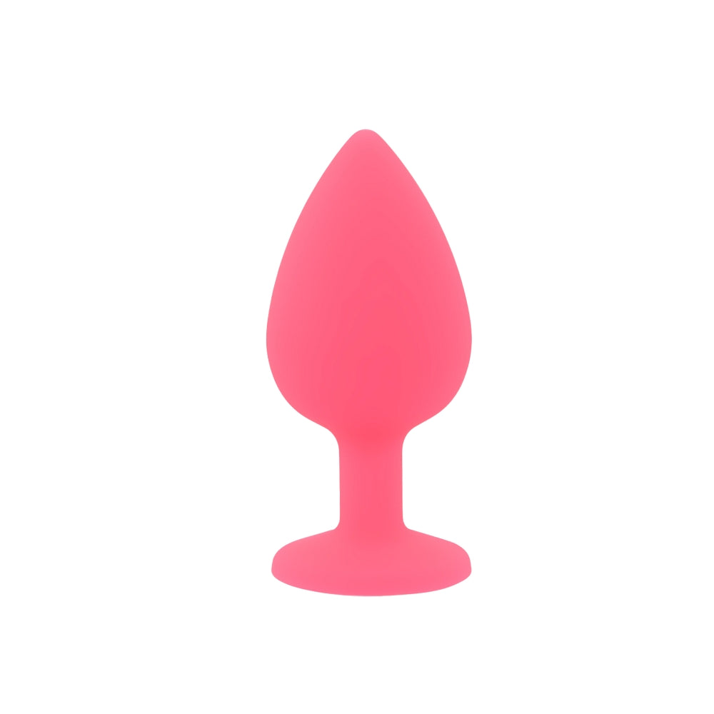 Toosh Pink Silicone Butt Plug Set - 3 Sizes with Clear Jewel