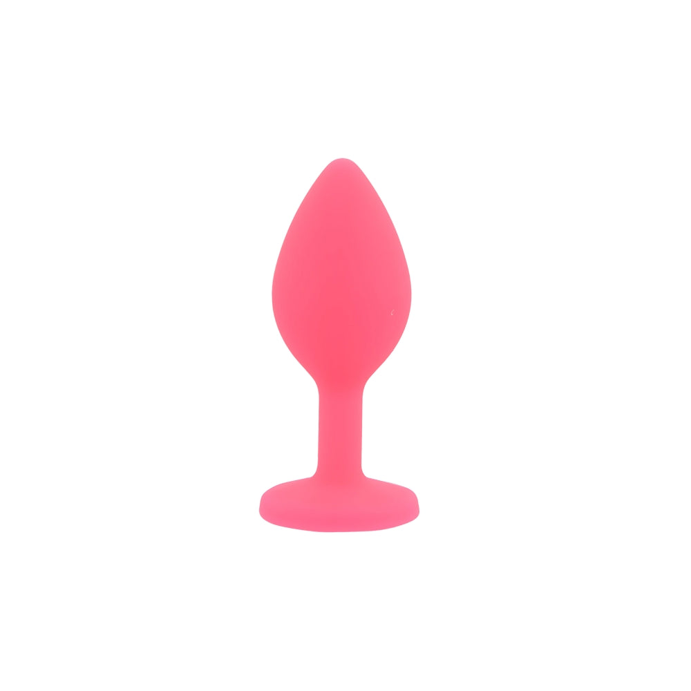 Toosh Pink Silicone Butt Plug Set - 3 Sizes with Clear Jewel