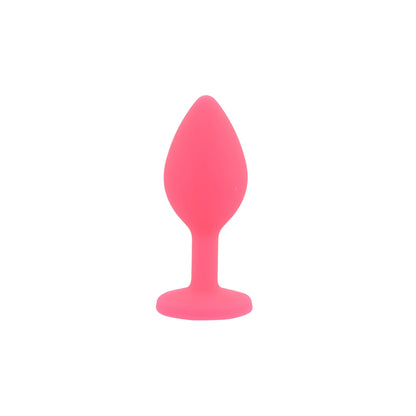 Toosh Pink Silicone Butt Plug Set - 3 Sizes with Clear Jewel
