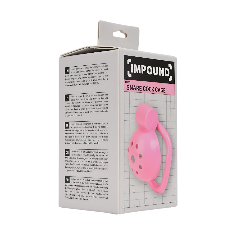 Impound Snare Cock Cage - Pink Micro Chastity Device