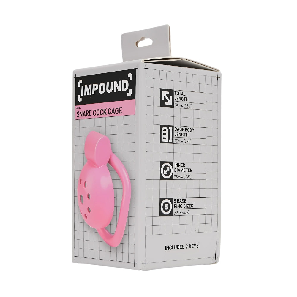Impound Snare Cock Cage - Pink Micro Chastity Device