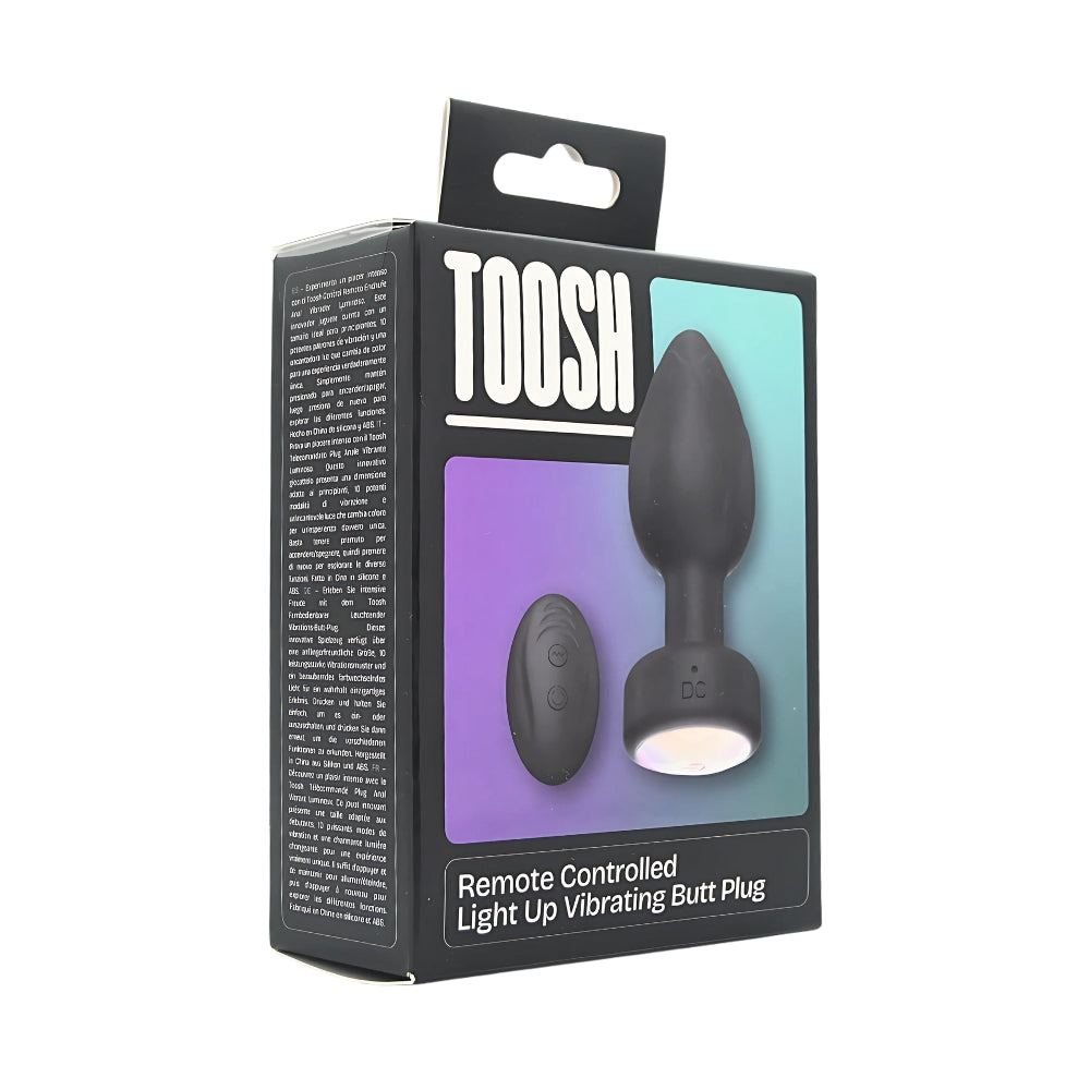 Toosh Light Up Vibrating Butt Plug - Remote & Colour Change