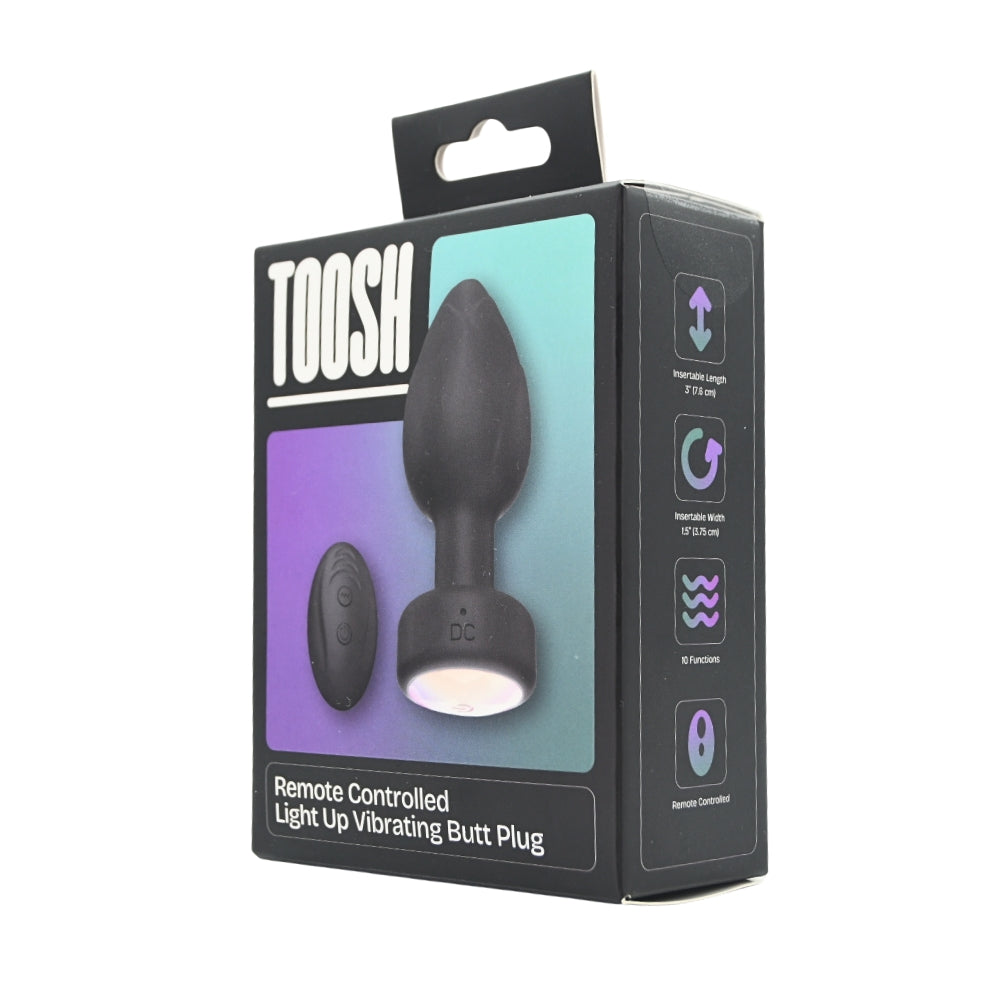 Toosh Light Up Vibrating Butt Plug - Remote & Colour Change