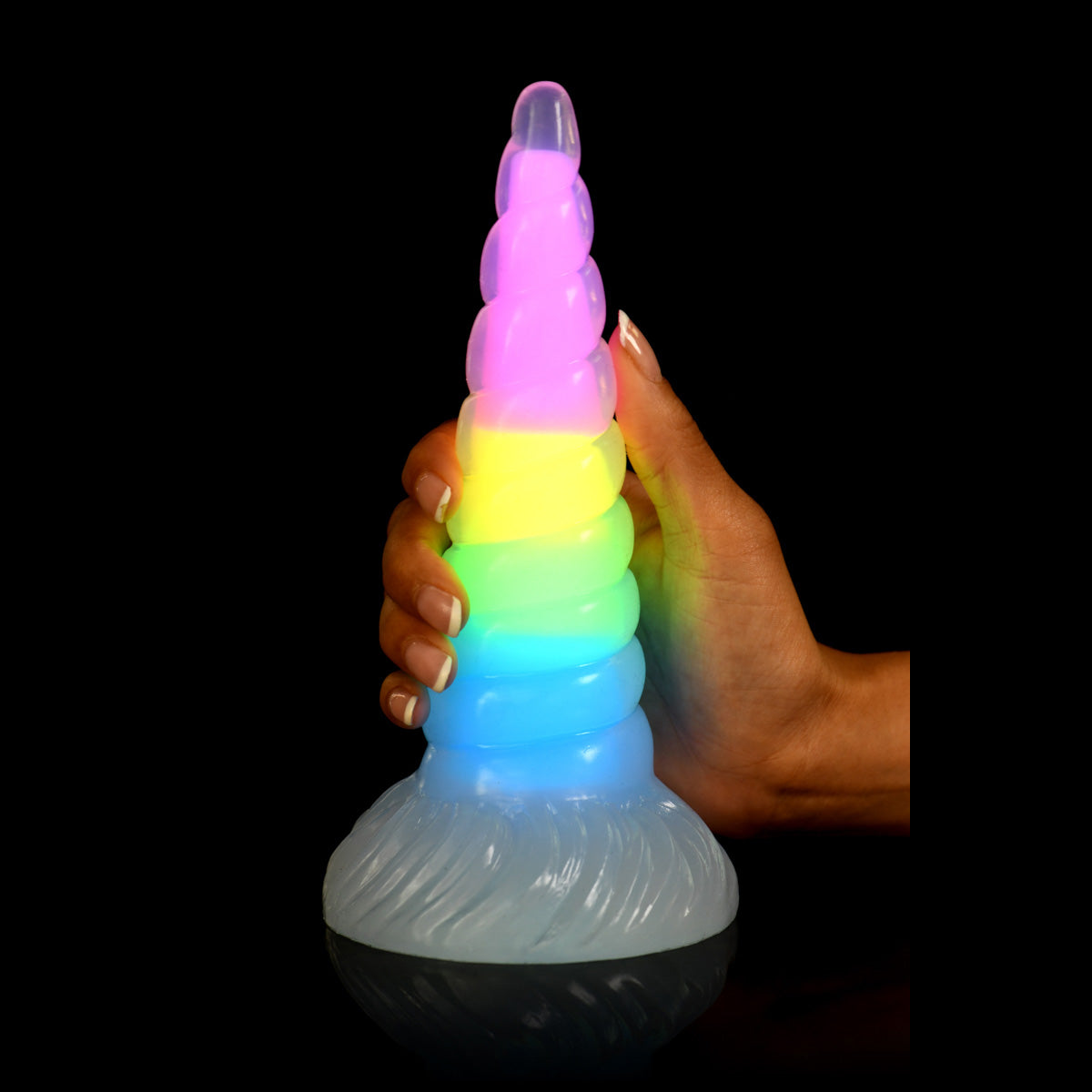 Creature Cocks Uni-Glow Rainbow Glow Silicone Dildo