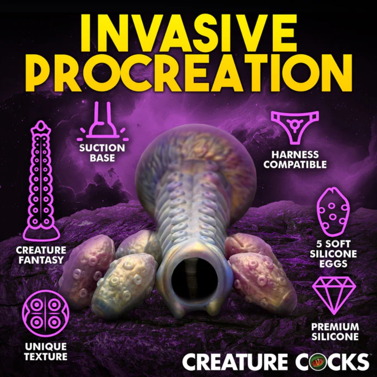 Creature Cocks Deep Invader Tentacle Ovipositor Silicone Dildo