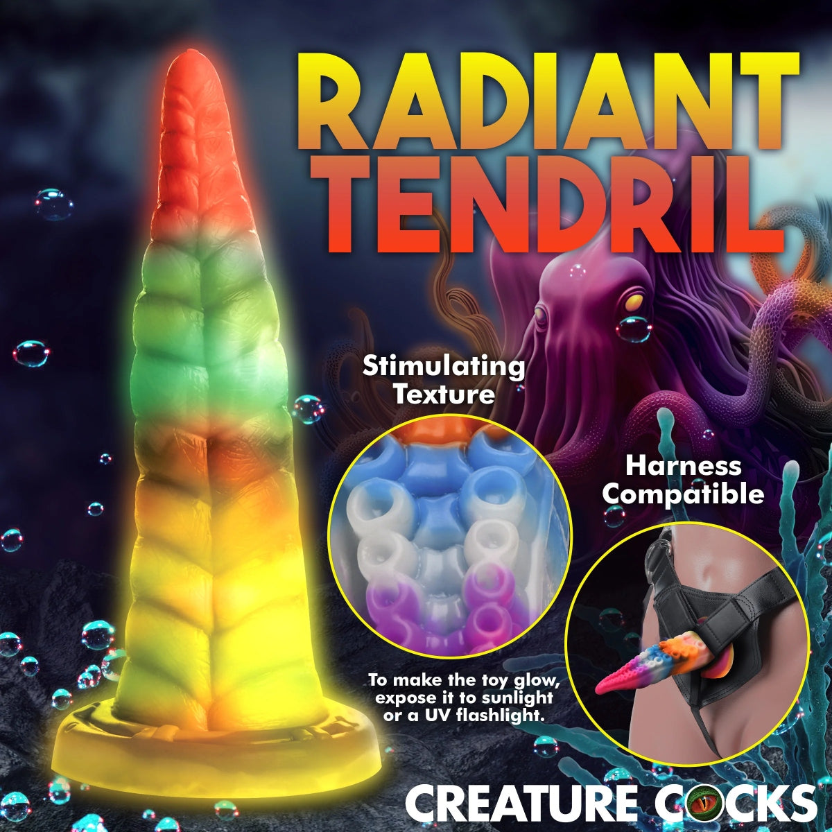 Creature Cocks Luminoctopus Silicone Dildo
