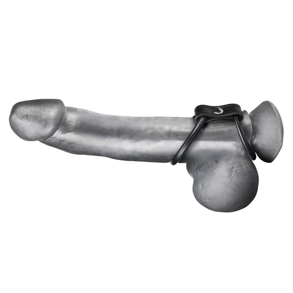 Blue Line Duo Cock And Ball Ring Black