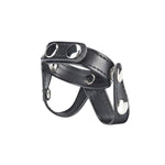 Blue Line V Style Cock Ring Ball Divider Black