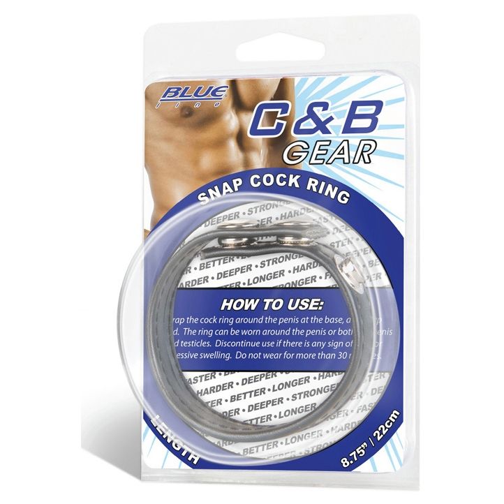 Blue Line Snap Cock Ring Black 7.75 Inch