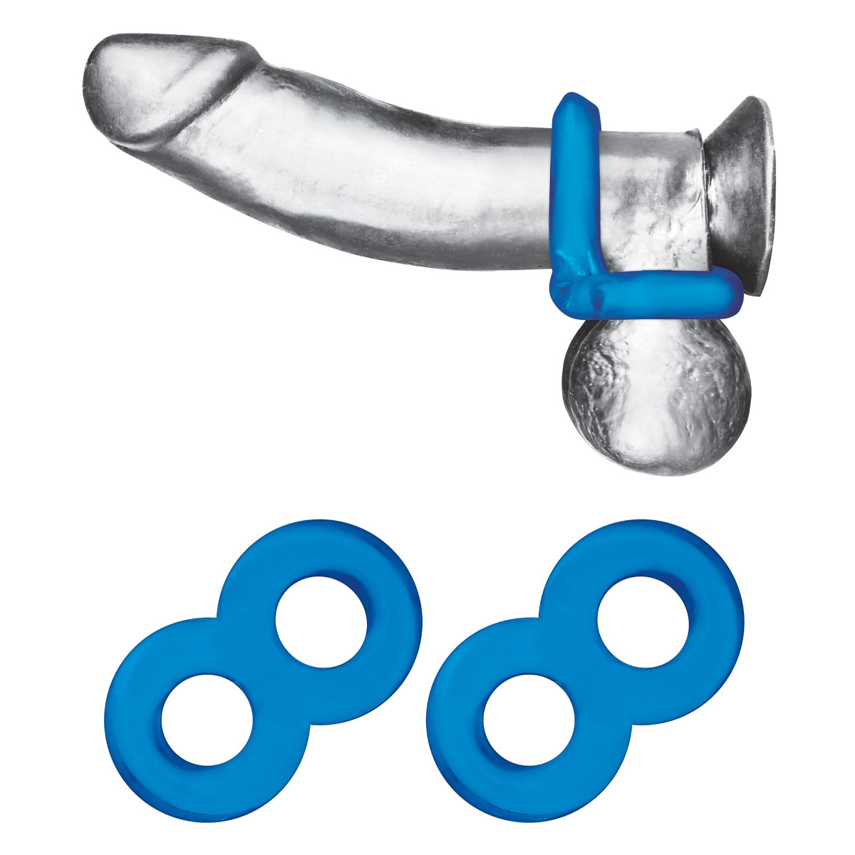 Blue Line 2 Pack Duo Cock And Ball Ring