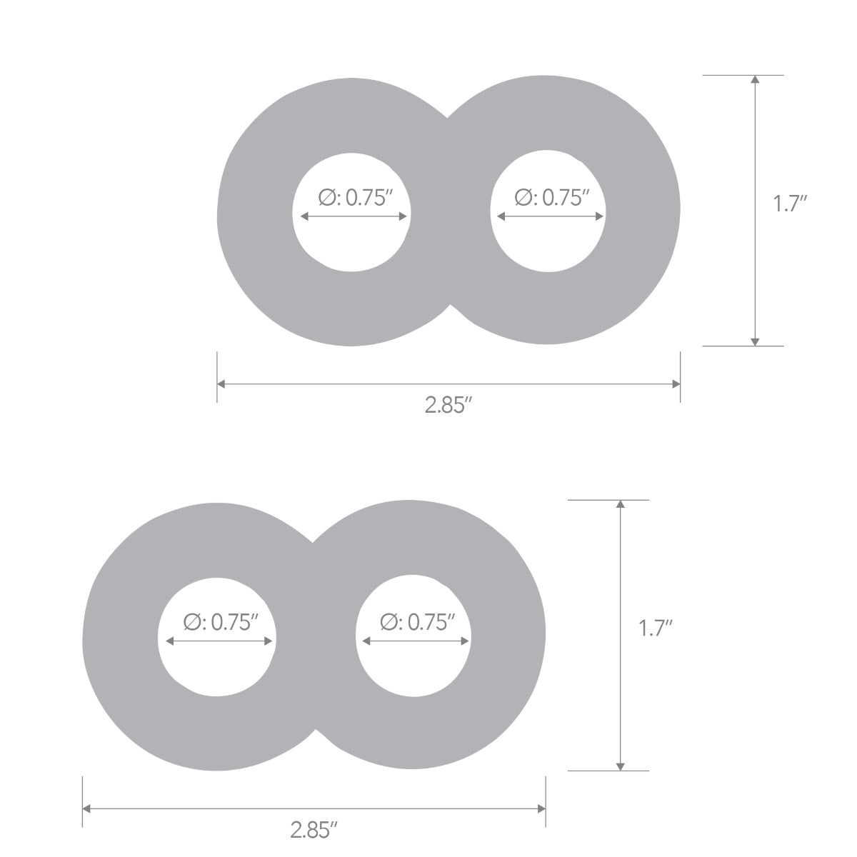Blue Line 2 Pack Duo Cock And Ball Ring