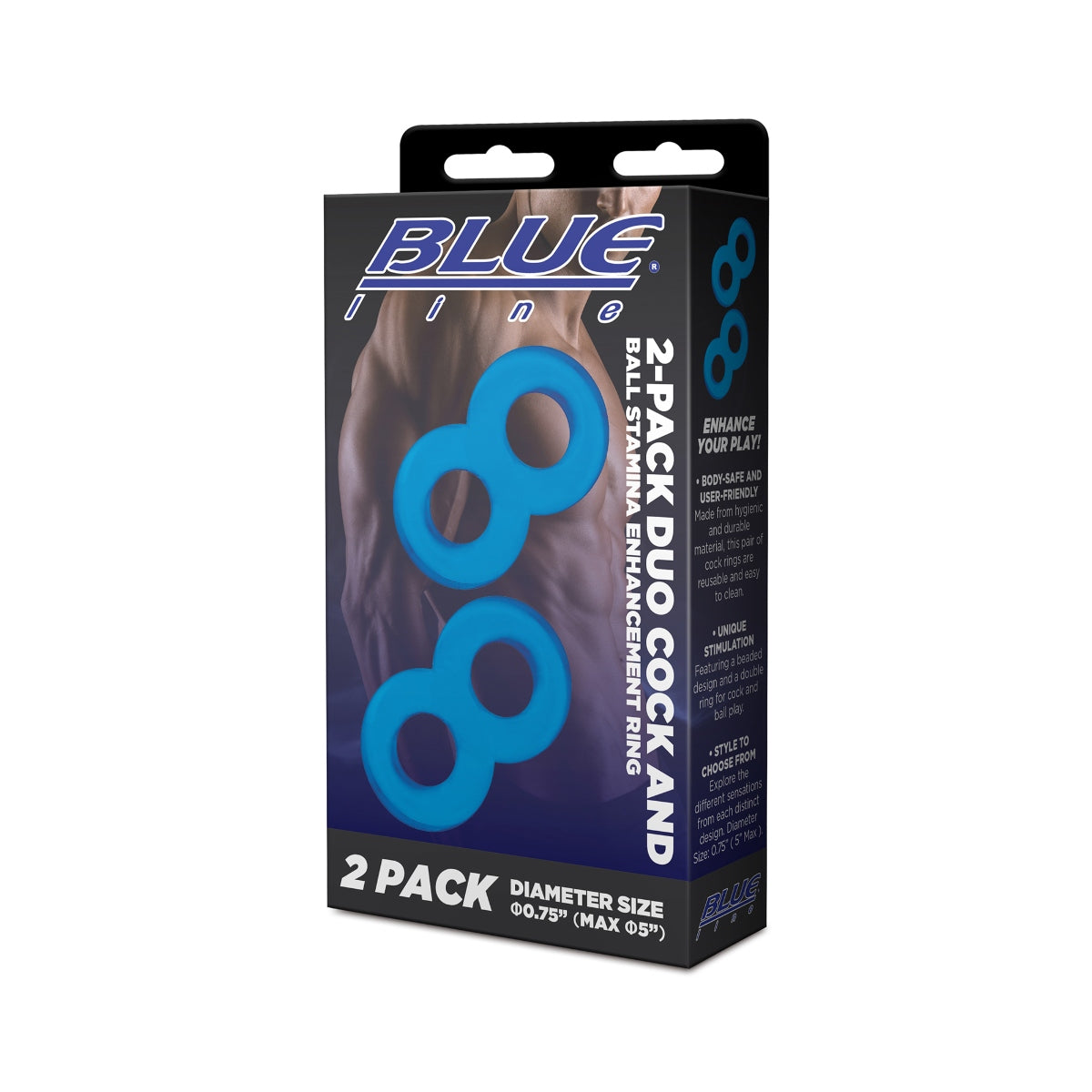 Blue Line 2 Pack Duo Cock And Ball Ring