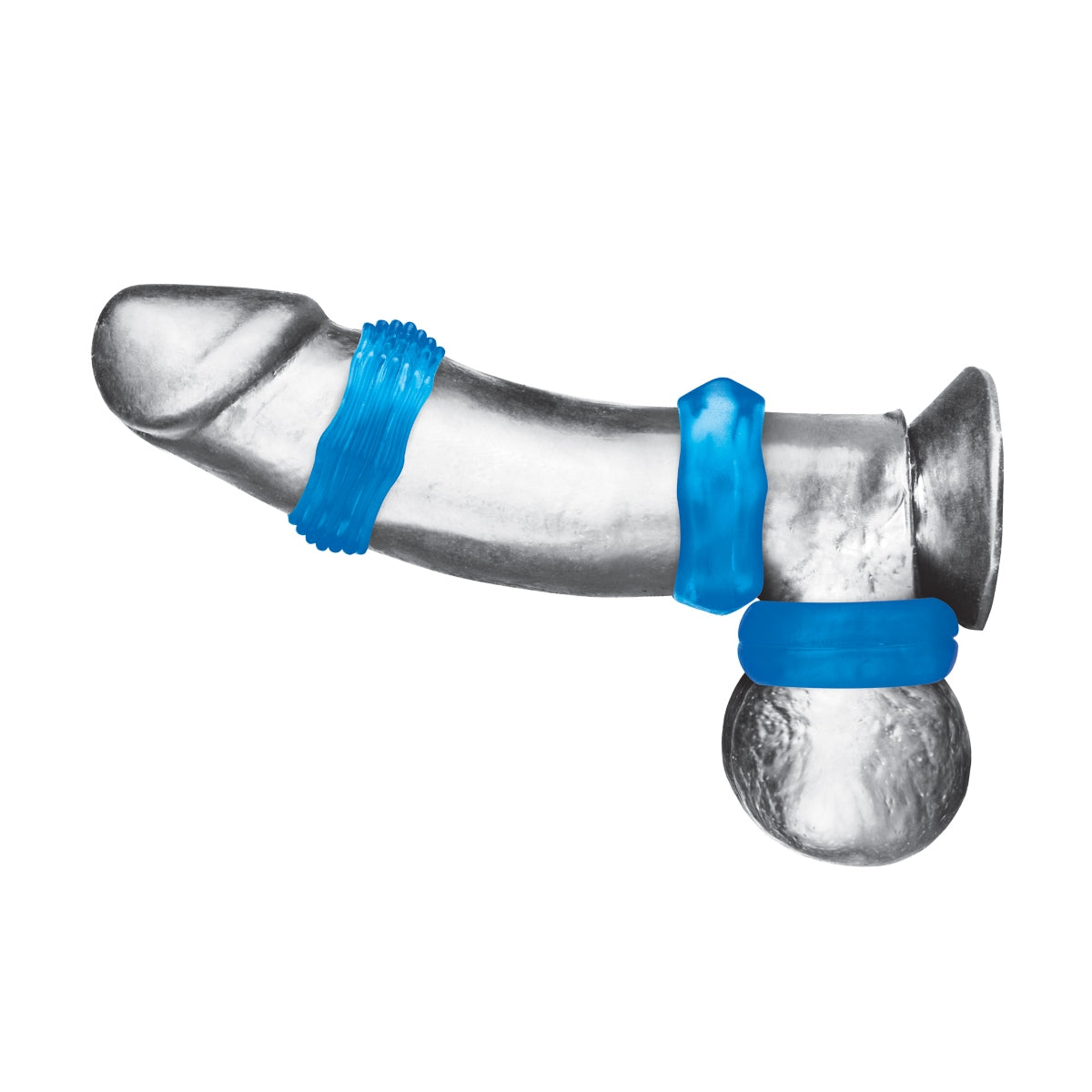 Blue Line 3 Pack Stretch Cock Ring Set