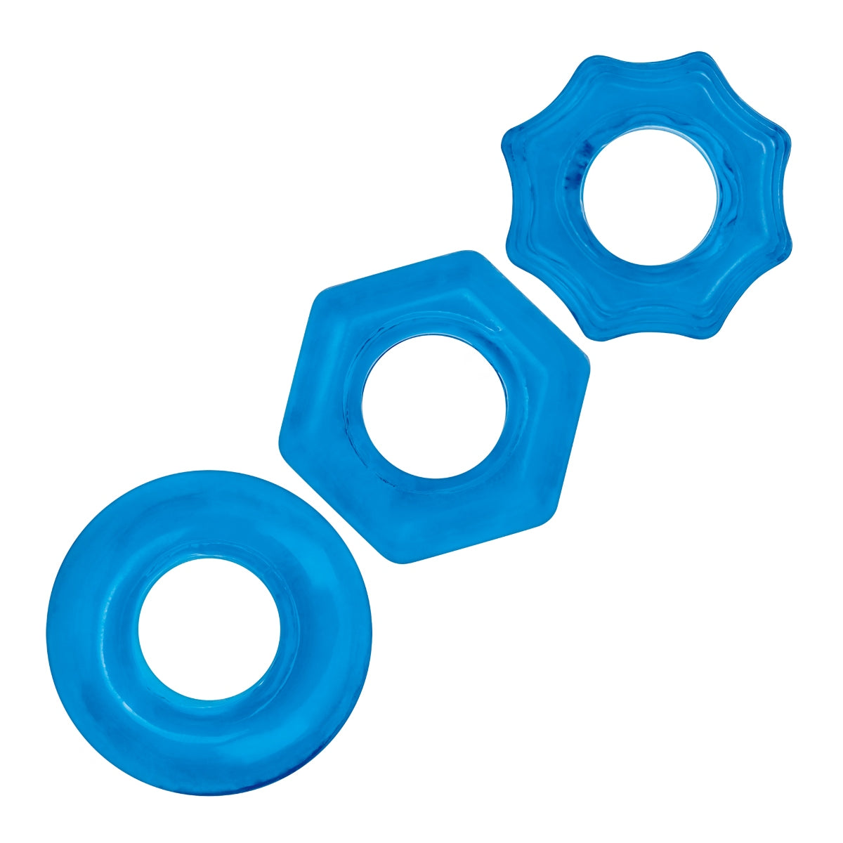 Blue Line 3 Pack Stretch Cock Ring Set
