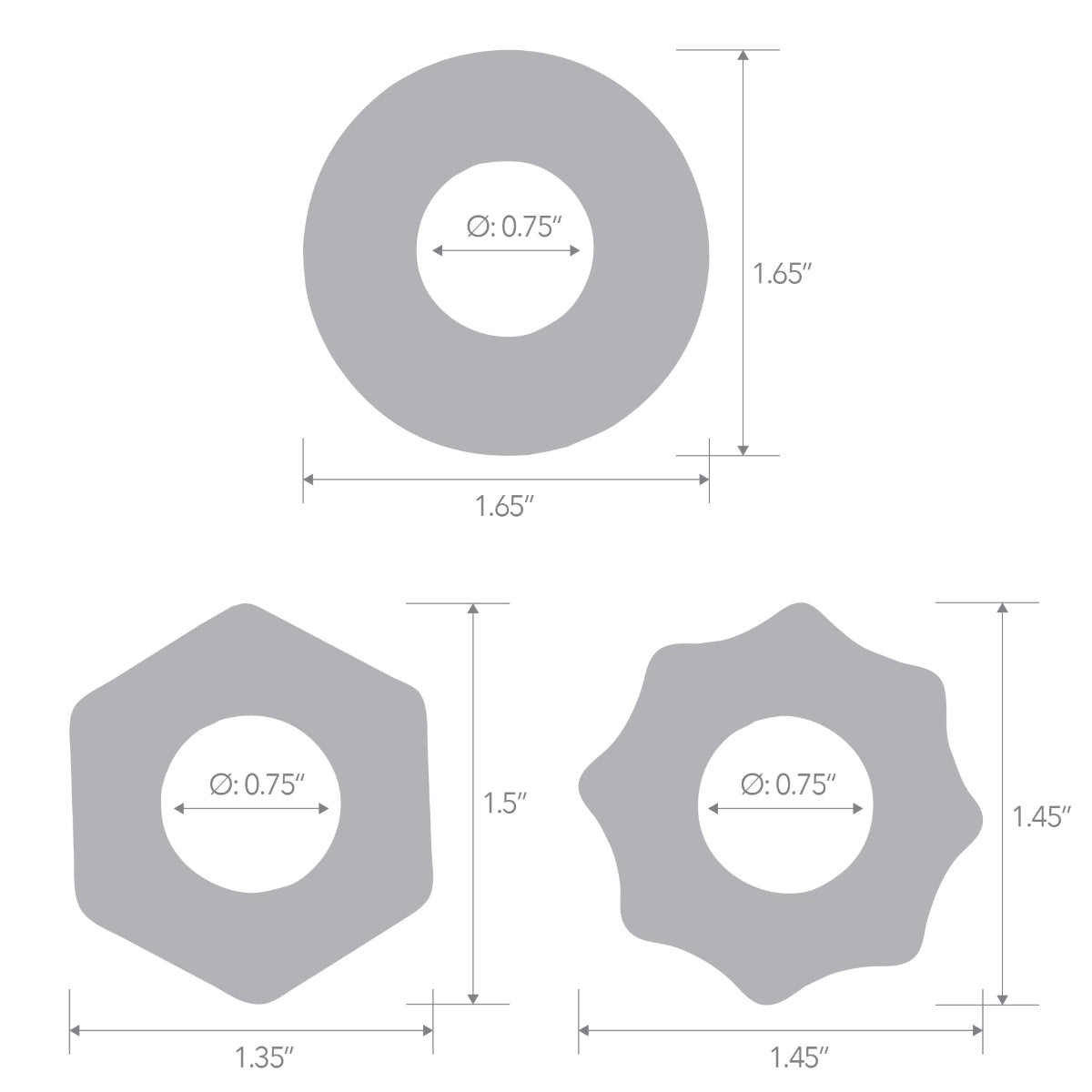 Blue Line 3 Pack Stretch Cock Ring Set