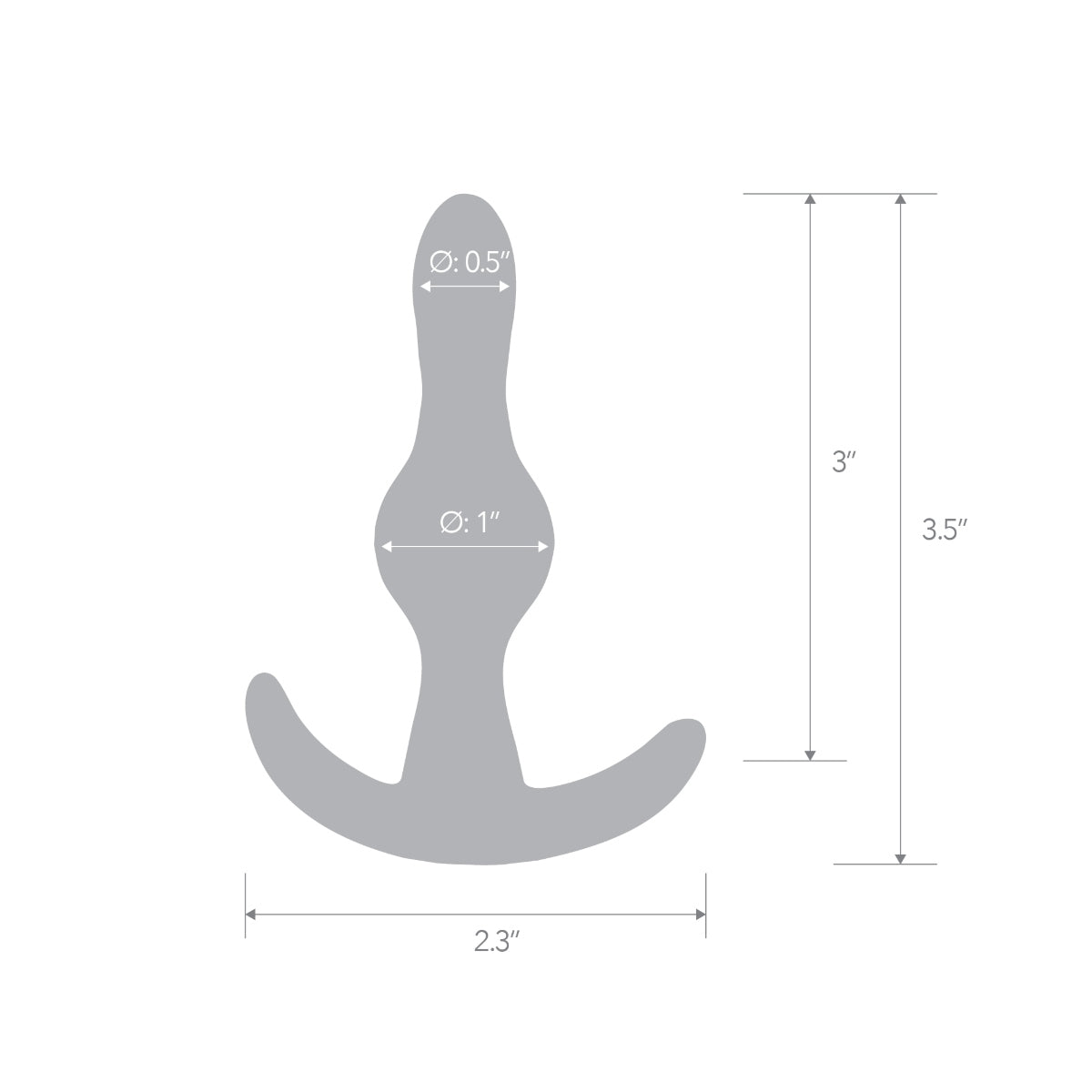 Blue Line Tear Drop Butt Plug Blue 3.5 Inch