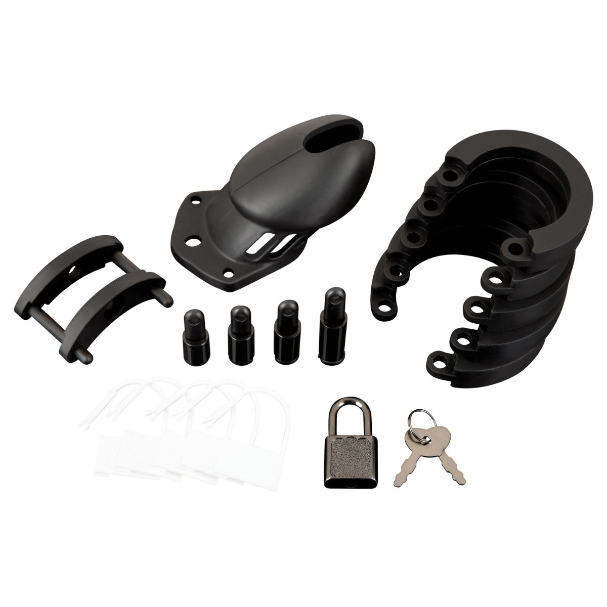 Blue Line Silicone Chastity Cock Cage Black