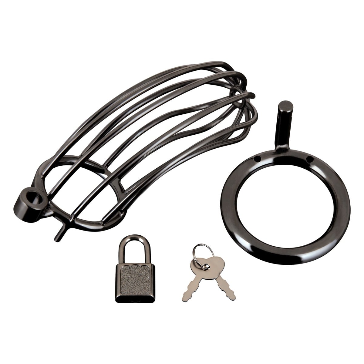 Blue Line Prisoner Cock Cage Black