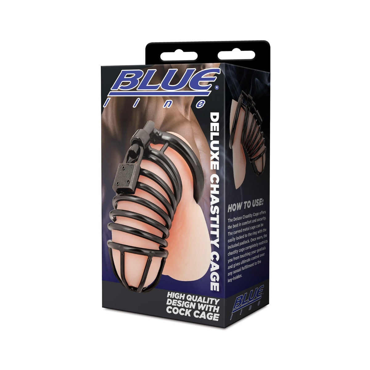 Blue Line Deluxe Chastity Cock Cage Black