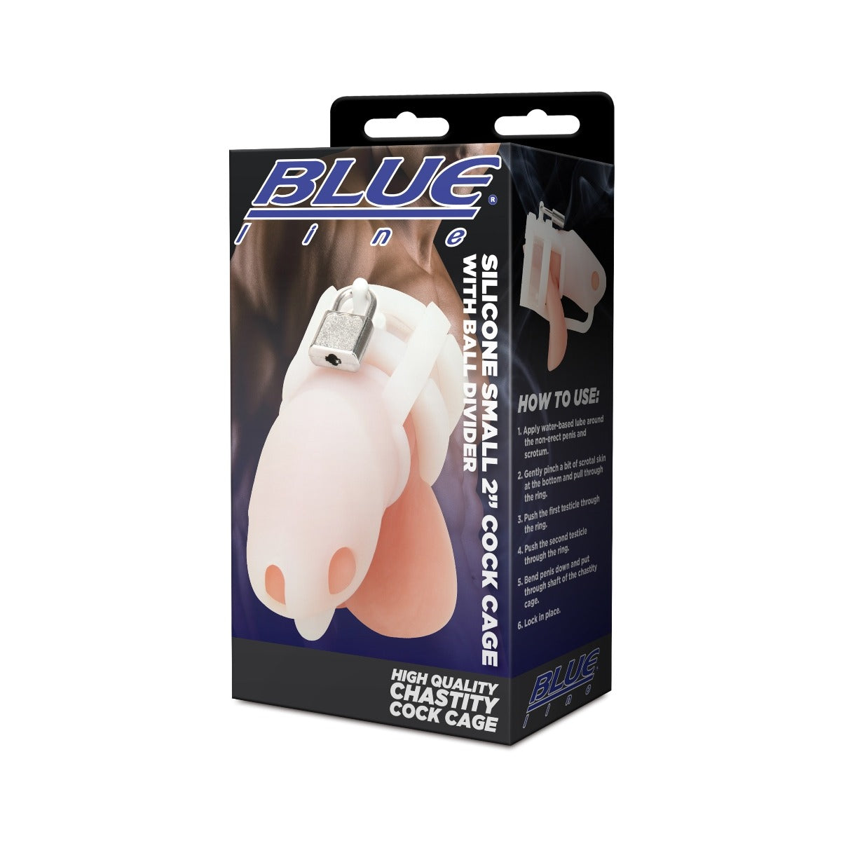 Blue Line Silicone Cock Cage With Ball Divider White