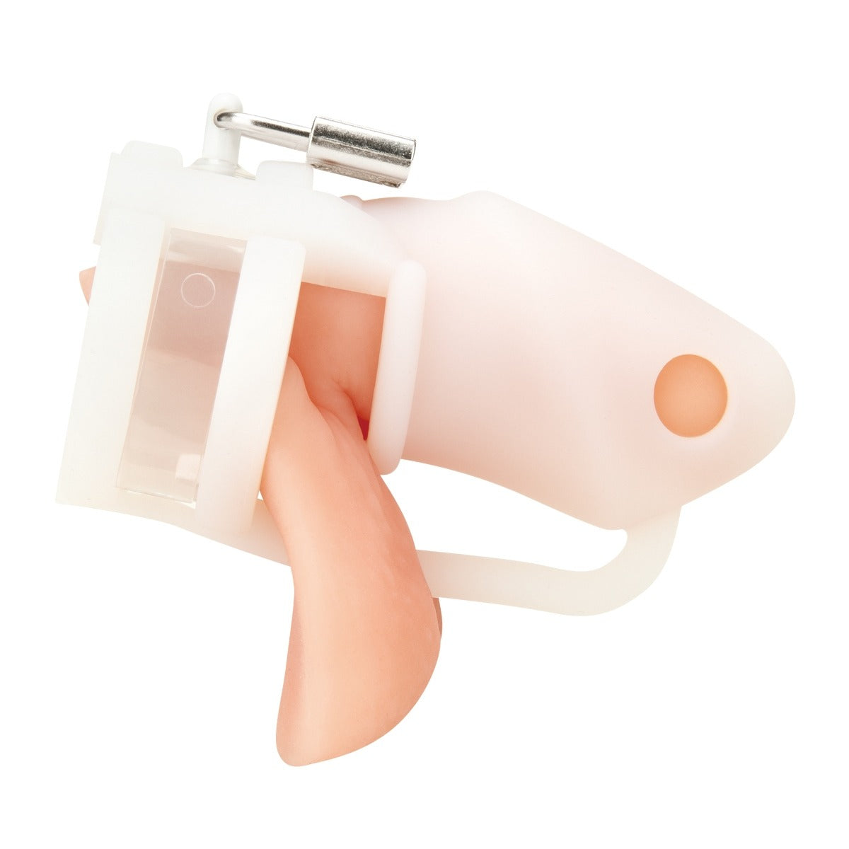 Blue Line Silicone Cock Cage With Ball Divider White